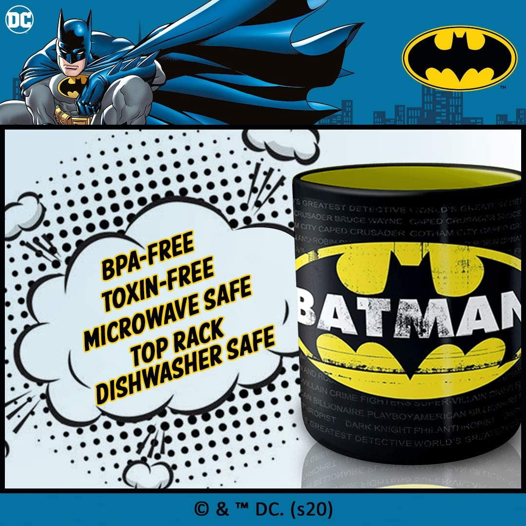 Silver Buffalo DC Comics Batman Grimey Logo Jumbo Ceramic Mug, 20 Ounces, 20oz Batman Grimey Logo, 1 Count (Pack of 1)