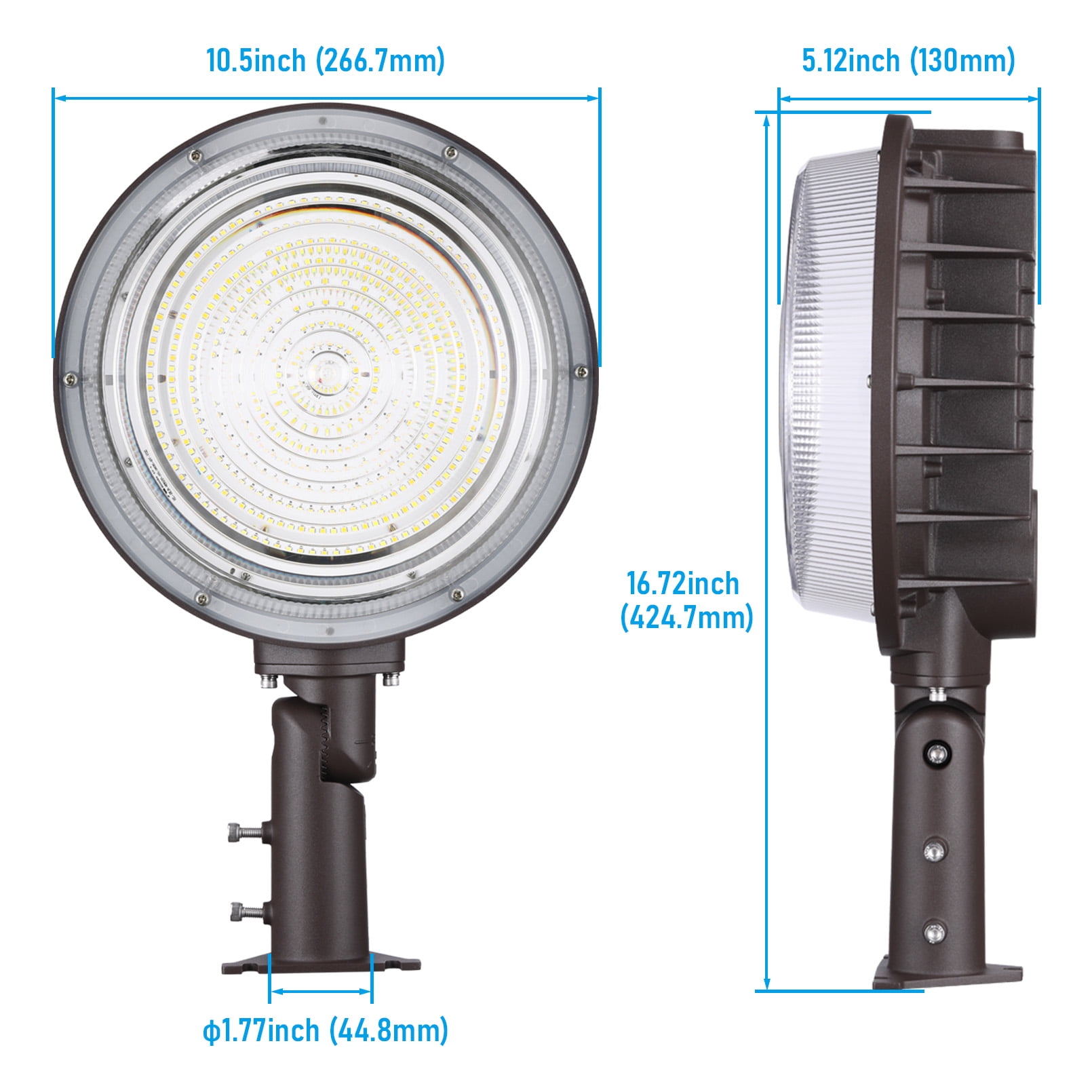 2 Pack 3CCT Adjustable LED Barn Light, 150W/120W/100W Selectable Dusk to Dawn Area Lights, 120-277V Outdoor Security Flood Lighting, IP65 Waterproof, Bronze