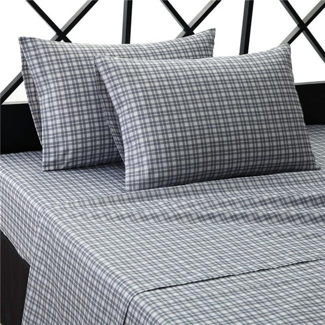 Ellison First Asia 17101704SS-MUL-ECO Soho Stripe Ultra Soft Sheet Set&44; Gris Foncé - Très Grand Size&44; 4 Pièces