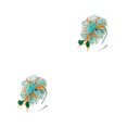 thumbnail image 1 of Minnieouse Vintage Women Plume Fascinator Retro Style Velo Hat Diadema Flower Headwear para Club Horse Racing Events Green blue verde azul naranja 2piezas, 1 of 6