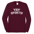thumbnail image 2 of Wild Bobby YAY SPORTS! Sports Men Long Sleeve Shirt, Maroon, Small, 2 of 5