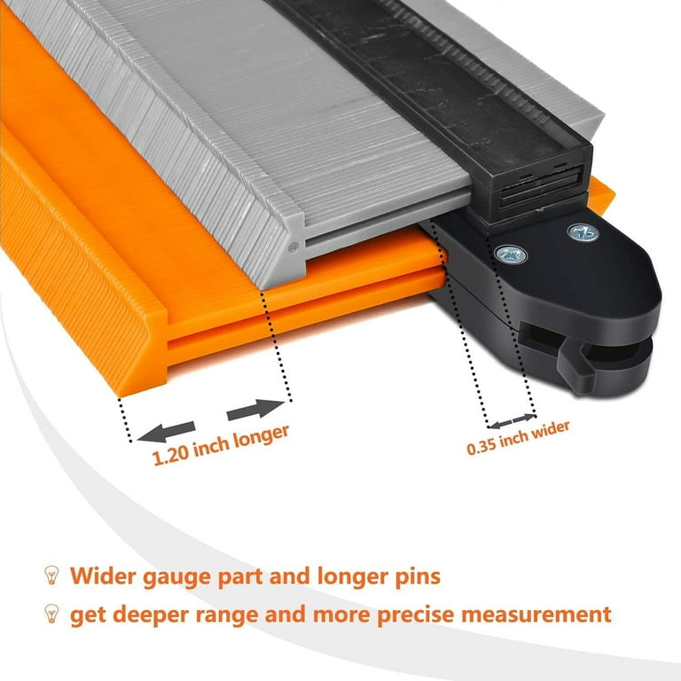 Contour Gauge Profile Tool GOXAWEE Irregular Shape Duplicator 5 10 Tightness Adjustable Outline Measuring Plastic Ruler for Corners Wood