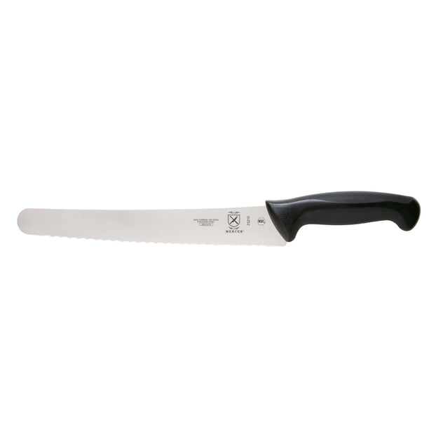 Cuchillo para pan Mercer Culinary M23210 Millennia con filo dentado ancho, 25 cm, color negro