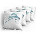 thumbnail image 5 of Ambesonne Dragonfly Throw Pillow Cover 4 Pack, Watercolor, 16", Pale Blue White, 5 of 7
