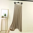 thumbnail image 2 of Womens Solid Color Basic Stretch Slinky Fold Over Waist Drawstring Long Midi Skirt Summer Beige, 2 of 7
