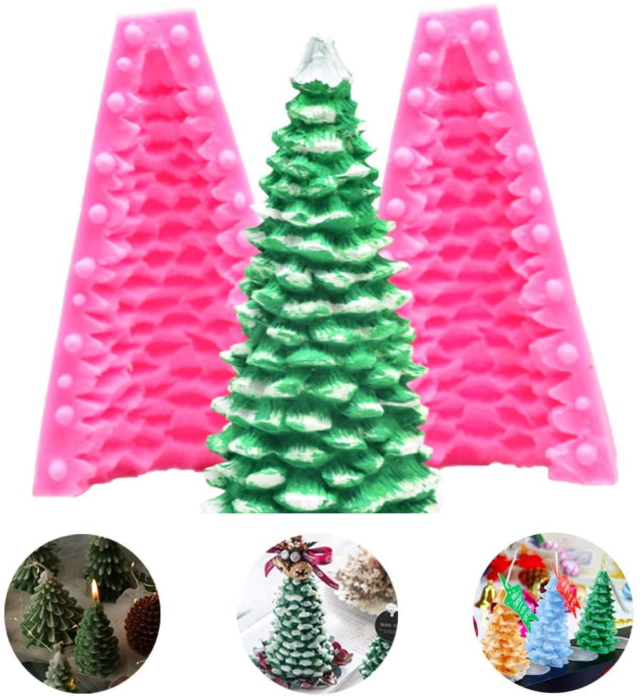 Details about   3D Christmas Tree Candle Mold Silicone Clay Soap Mould DIY Chocolate Cake Decor 