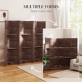 thumbnail image 6 of HOMCOM 6 Panel 67" Tall Wood Privacy Screen Room Divider with 3 Display Shelves, and Folding Storage for Bedroom or Home Office, Walnut, 6 of 9