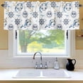 thumbnail image 6 of Summer Nautical Window Valance for Kitchen, Cartoon Sun Coastal Anchor Rudder Cute Seagull Rod Pocket Short Curtain for Small Windows, Light Filtering Decorative Valance, 42 x 12 Inch, 1 Panel, 6 of 9