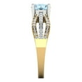 thumbnail image 3 of Solitaire with Accents Engagement Ring for Women - 1.27ct Natural Aquamarine in 14K Yellow/White Gold Promise Ring, 3 of 6