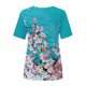 thumbnail image 4 of Tops con estampado de flores de manga corta a la moda para mujer Pompotops hkajfhjk463076, 4 of 5