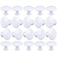 thumbnail image 1 of Paquete de 20 pomos redondos blancos para armarios HUGOLEM, aluminio, 3 cm, 1 of 6