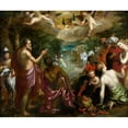 thumbnail image 2 of Hendrik van Balen 14x12 Black Ornate Wood Framed Double Matted Museum Art Print Titled: The Baptism of the Chamberlain of Queen Candace of Ethiopia (C. 1625 - 1630), 2 of 5