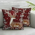 thumbnail image 3 of SHERONV Merry Christmas Winter Snowflakes Bright Red Reindeer  Outdoor Farmhouse Decorative Throw Pillow Cover Personalized Cushion Case for Sofa Bed Patio Decor Square  12x12in, 3 of 5