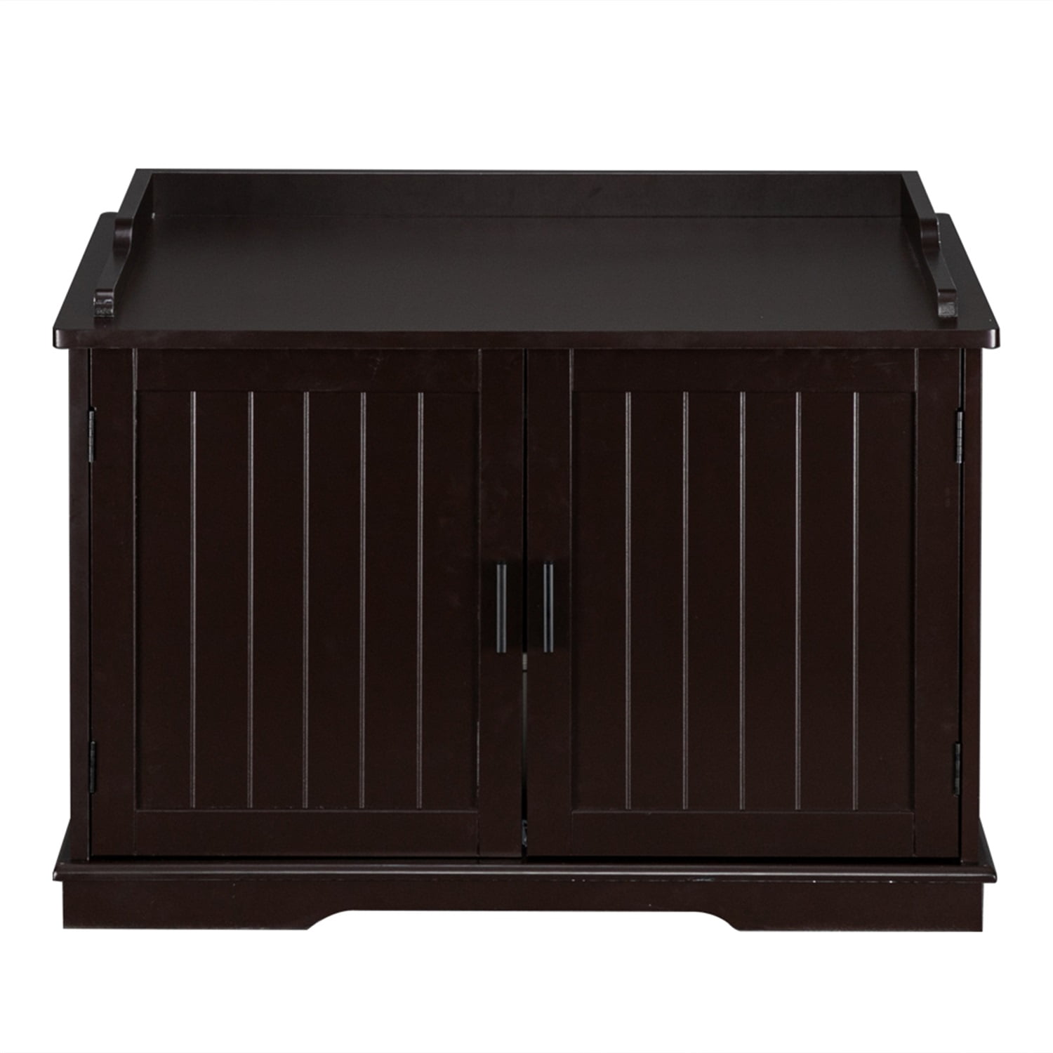 Pefilos 33" Cat Washroom Storage Bench Cat Litter Box Enclosure Cover Cat House Cabinet, Brown Pefilos 33" Cat Washroom Storage Bench Cat Litter Box Enclosure Cover Cat House Cabinet, Brown