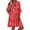 Red, variant on ZHOGXU Summer Dresses For Women Floral Print 3/4 Sleeve V Neck Midi Dress Elegant Casual Dress,Yellow,XXXXXL