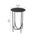 thumbnail image 2 of 22 Inches Round Top Metal Accent Table with Tubular Legs, Black- Saltoro Sherpi, 2 of 5