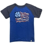 LUCKY BRAND BOYS SHIRT - BLUE FLAG SZ MEDIUM 10 12 - TOP TEE GRAPHIC KIDS