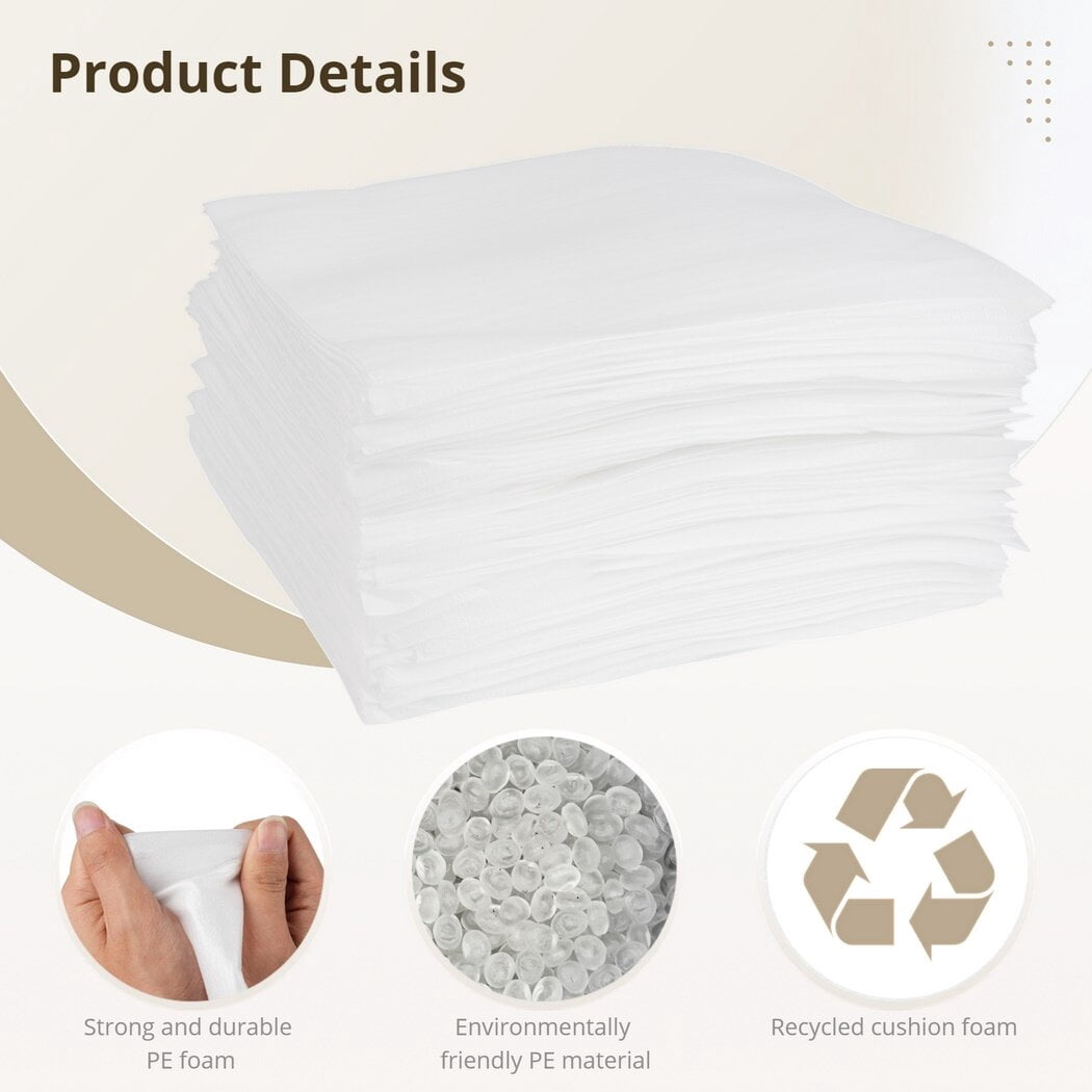 100PCS Bubble Wraps Pouches 12 x 12, Packaging Material Bubble Sheets, Cushioning Foam Pouches for Packing, Moving, Shipping, Storing