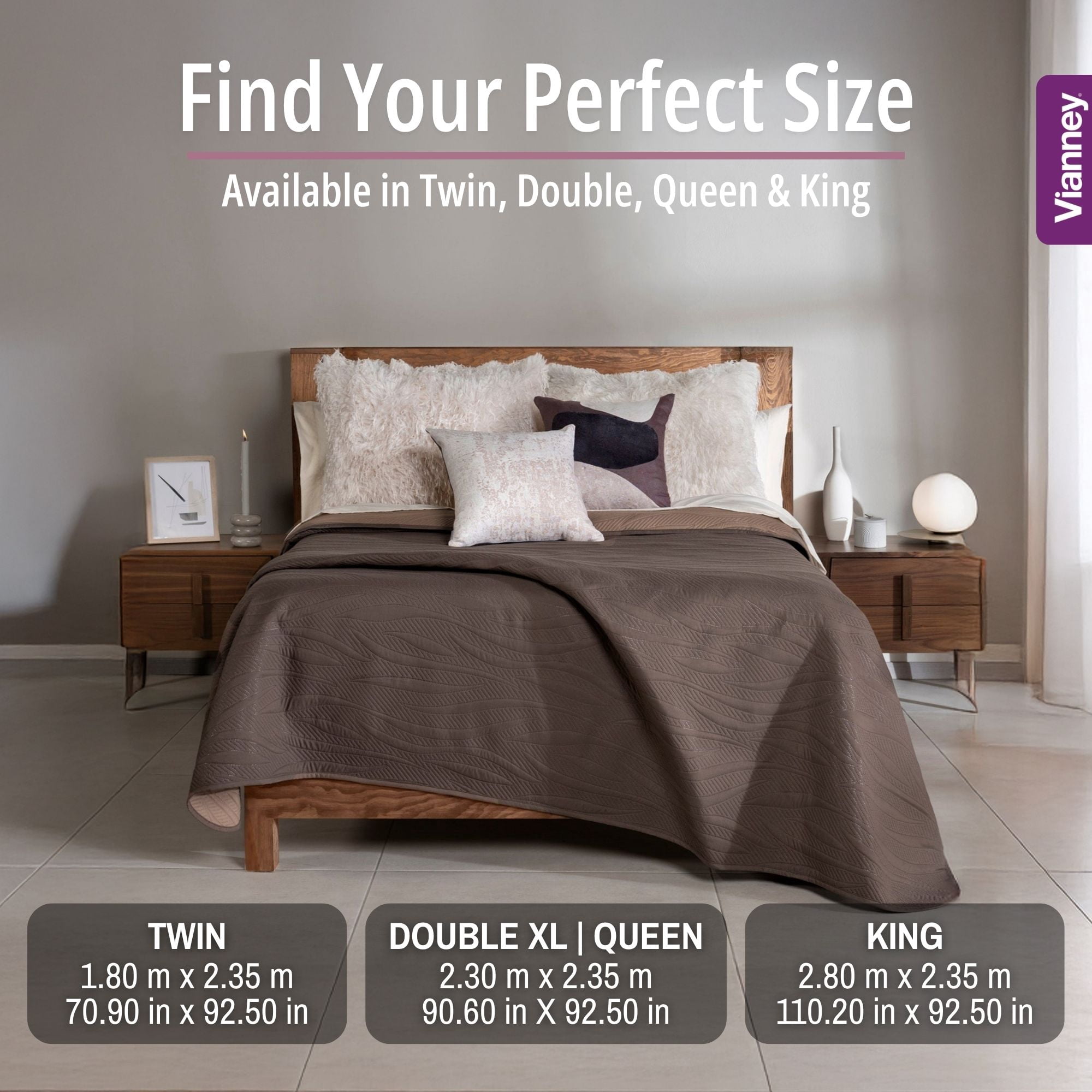 Vianney Comforter Twin Novo Coffee Lightweight and Soft Fleece Material Cozy Throw Year Round Comfort Bedding