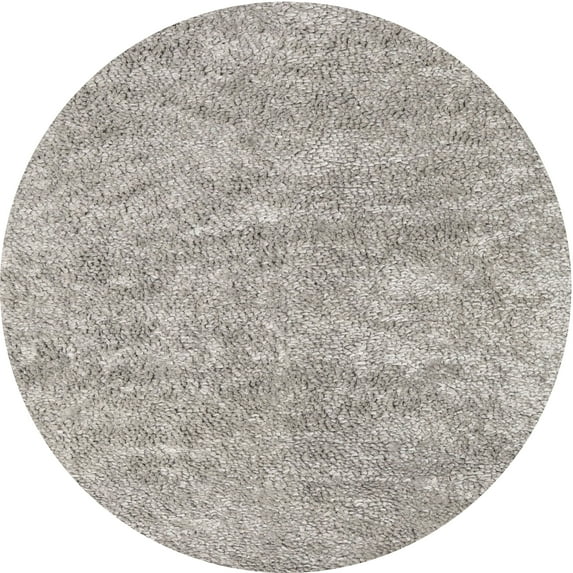 Ahgly Company Indoor Round Contemporary Pale Silver Gray Abstract Area Rugs, 8' Round