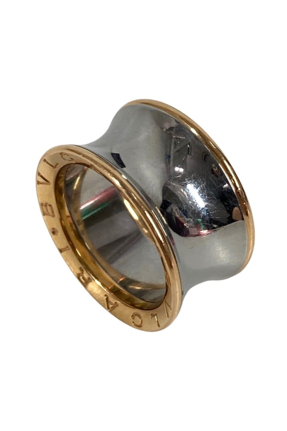 Pre-Owned BVLGARI Bulgari Anish Kapoor B.zero1 Accessory Jewelry Ring Au750 SS Men's Silver 1