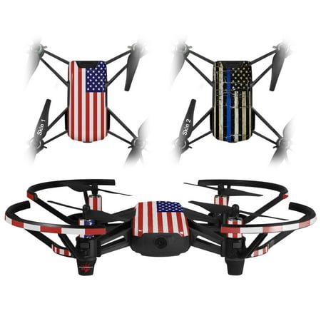 Skin Decal Wrap 2 Pack for DJI Ryze Tello Drone USA American Flag 01 DRONE NOT INCLUDED