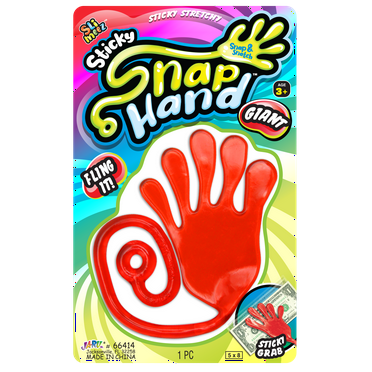 JA-RU Slim-Eez Stretchy Sticky Giant Snap Hand, 4 Colors May Vary, Washable TPR, Child Ages 3 