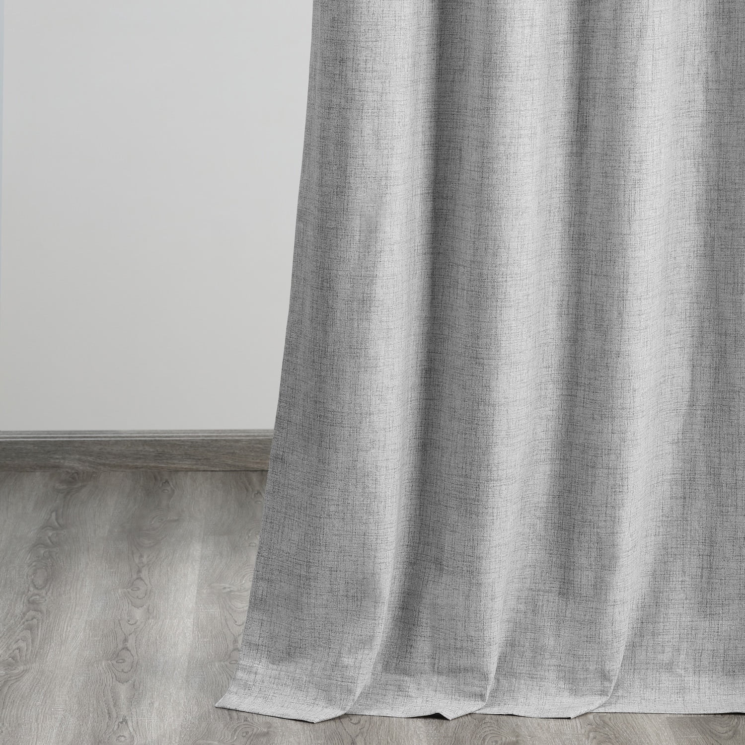 Millennial Grey Thermal Cross Linen Weave Blackout Grommet Curtain (1 Panel), Millennial Grey, 50W X 84L