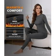 thumbnail image 3 of Women’s Thermal Underwear Set,Soft Fleece Lined Long Underwear,Warm Base Layer Top and Bottom, 3 of 5