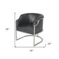 thumbnail image 5 of HomeRoots 534390 Genuine Leather & Stainless Curved Back Dining or Side Chair, Charcoal, 5 of 5