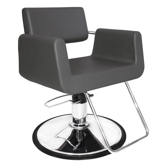 Chromium Brooklyn Chaise de Style Professionnel avec Coussins en Mousse, Gris