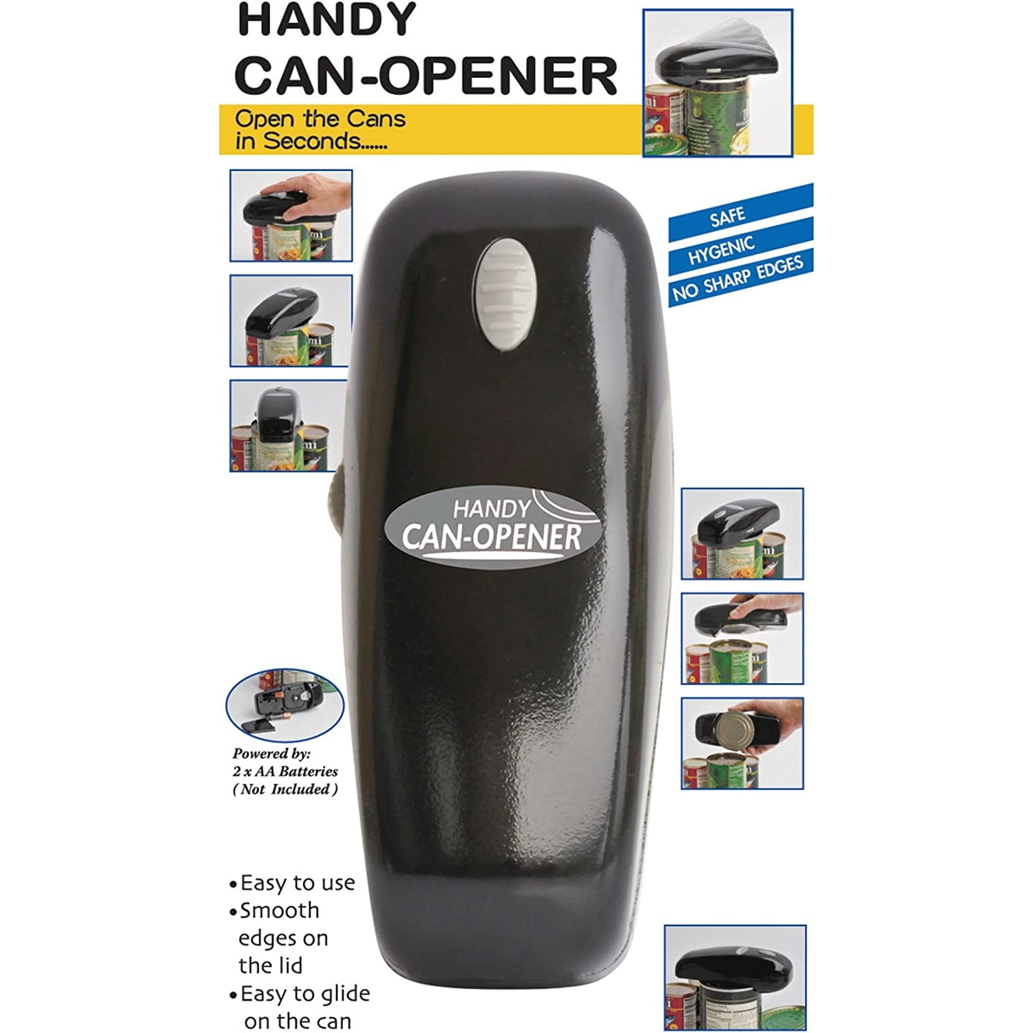 Kratax Electric Can Opener, One Touch Switch No Sharp Edge fit Any
