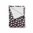 thumbnail image 2 of Flower Soft Flannel Fleece Throw Blanket, Doodle of Sakura Flora Cherry Blossoms, Cozy Plush for Indoor and Outdoor Use, 50" x 60", Night Blue Pale Pink, by Ambesonne, 2 of 6