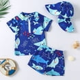 thumbnail image 2 of YDFCWXW Baby Toddler Boys Swimsuit Infant Girl Swimsuits 6 12 18 24M 2T 3T 4T 5T Bathing Suit Swimwear 3Pcs Set Rash Guard Hat (Blue, 2-3 Years), 2 of 4