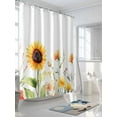thumbnail image 3 of Pastoral Sunflowers Shower Curtain, Farmhouse Floral Plants Leaves Waterproof Shower Curtain Set with 12 Hooks Lightweight Washable Fabric Shower Curtains for Bathroom 48x72 Inches, 3 of 6