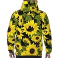thumbnail image 7 of Kdxio Sunflowers In Vintage Print Mens Casual Hooded Collar Drawstring Hoodies Pullover Sweatshirts Casual Long Sleeve Shirts-3X-Large, 7 of 7