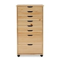thumbnail image 3 of Riverbay Furniture Chariot de Rangement en Bois Transitionnel à 8 Tiroirs avec Roulettes Naturel, 3 of 20