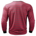 thumbnail image 4 of Tshirts Shirts for Men Henley Neck Long Sleeve Button Striped Tees for Casual Comfortable Slim Fit Fall Winter Fashion Shirts for Men Red L, 4 of 5