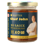 Master Chef John XO Sauce with Salted Egg Yolks, Loaded with Umami Flavors of Dried Scallop, Shrimp & Ham, All Natural Umami XO Sauce, No Flavor Enhancers, Excellent Addition, 8oz Made in Canada.