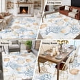 thumbnail image 6 of Coastal Ocean 8x10 Area Rug for Living Room Sectional Sofa, Blue Yellow Coral Shell Starfish Marine Life Washable Non Slip Large Rectangle Area Rug, 6 of 9
