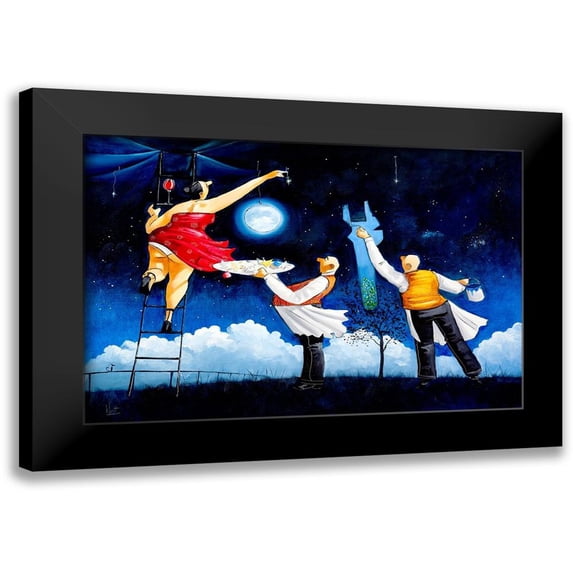 West, Ronald 14x11 Black Modern Framed Museum Art Print Titled - Lets Paint the Night