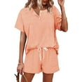 thumbnail image 2 of Ketyyh-chn99 Workout Sets for Women Sweat Suit for Women 2 Piece Set Outfits Sweatsuit Sets Casual Top Shorts Set Summer Loose Outfits Pink,XL, 2 of 5