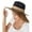 Black, variant on Raw Edged Wide Brim Teardrop Crown Straw Hat 2-Toned Distressed White