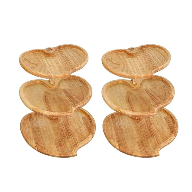 3 Tier Wooden Tiered Tray Stand Heart Shaped Wood Cupcake Stand Serving Tray J6 R2T2