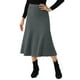 thumbnail image 4 of FALDA MIDI DE PUNTO RIBETEADA PARA MUJERES CHIC ELÁSTICA DE CINTURA ALTA Y ESTIRABLE EN GRIS OSCURO TAMAÑO S, 4 of 6