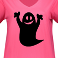 thumbnail image 3 of Inktastic Happy Halloween Cute Ghost Women's Plus Size V-Neck T-Shirt, 3 of 4