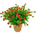 thumbnail image 1 of 2 piezas de flores artificiales de eucalipto, ramo de plantas verdes, flores de eucalipto falsas resistentes a los rayos UV (rojo) BR Rojo Verde, 1 of 5