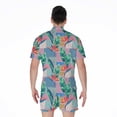 thumbnail image 2 of Watercolor Tropical Patchwork Short Sleeve Men'S Rompers, Aloha Hawaiian Tropical Floral Plants Summer Casual Summer Jumpsuits Outfit, 2 of 4