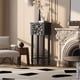 thumbnail image 4 of Mueble de almacenamiento de adornos de madera de nogal estilo francés con dos cajones y base alta., 4 of 6