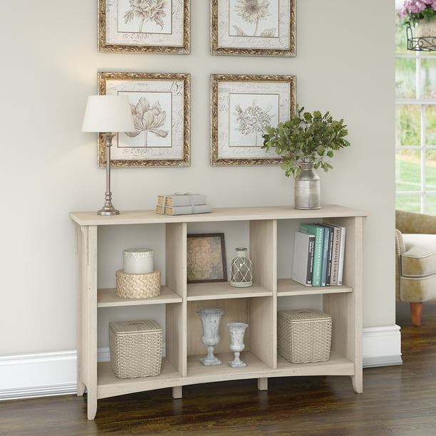 Bush Furniture Salinas Wood 6 Shelf Cube Organizer in Antique White